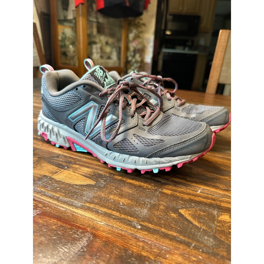New Balance 412 v3 Tech Ride Trail Running Shoes Grey Pink Teal Womens 9.5 or M8